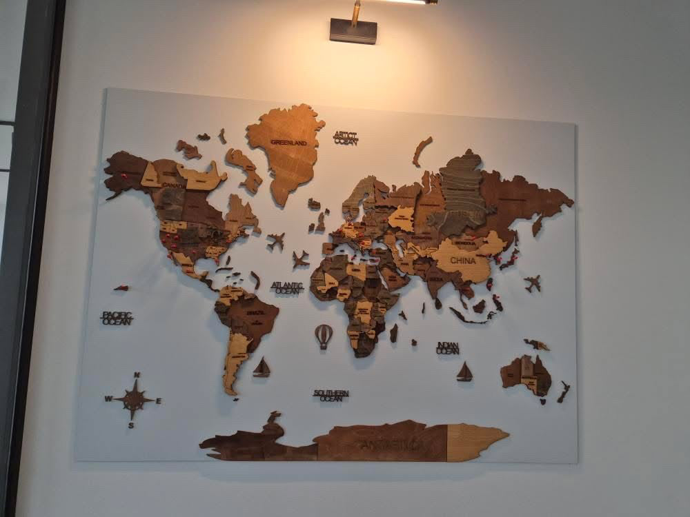 3D Mapa Sveta — detalj izrade i materijalov